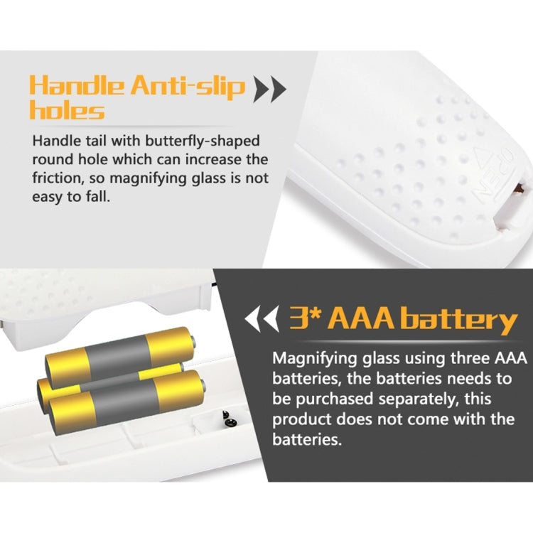 JAKEMY JM-Z19 Lente d'ingrandimento ottica portatile 8X con luce LED, JM-Z19 8X Magnifier