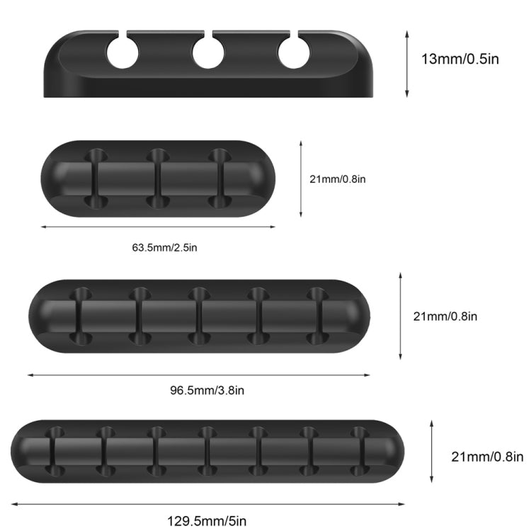 QS-357 Set avvolgitore organizer per cavo dati di ricarica da tavolo da 3 pezzi, 3 PCS