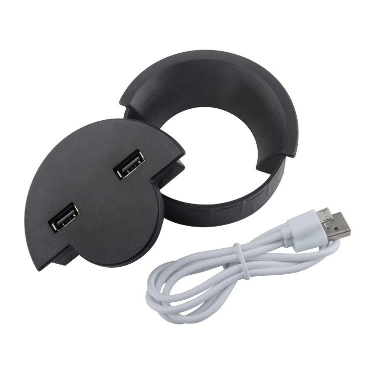 Supporto per avvolgitore rotondo con copertura per foro per cavo USB con presa da tavolo da 80 mm, 80mm