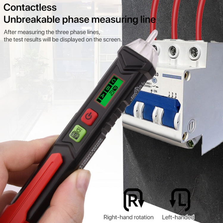 HABOTEST HT100P Tester per penna rilevatore display LCD AC trifase senza contatto con indicatore di rotazione, HT100P