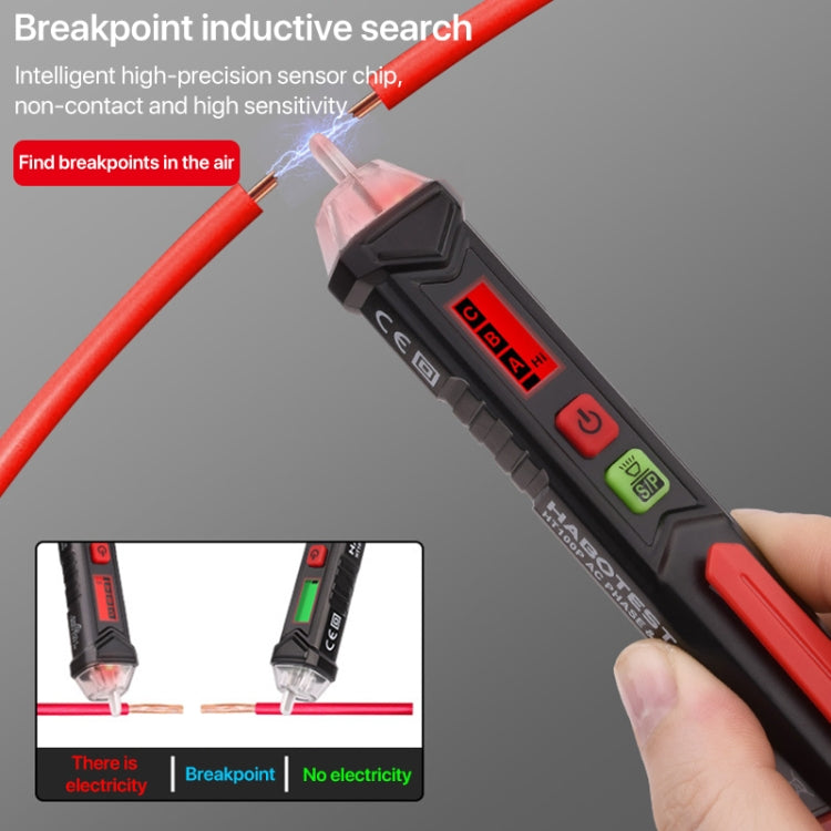 HABOTEST HT100P Tester per penna rilevatore display LCD AC trifase senza contatto con indicatore di rotazione, HT100P