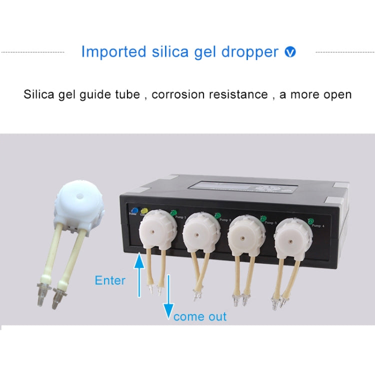Jebao DP-2 Pompa dosatrice automatica da 4 W Pompa peristaltica Dosatore a 2 canali Serbatoio per acquario Barriera corallina Alimentatore automatico Dispenser di liquidi, Spina americana, DP-2 4W