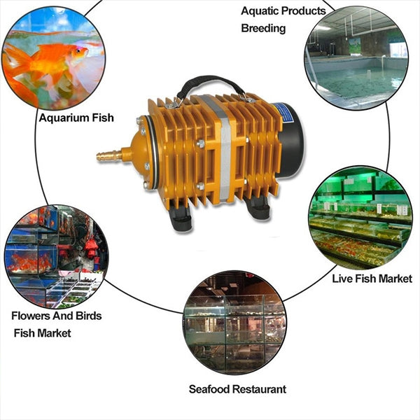 ACO-008A 160W 115L/Min Pompa di Aria Elettromagnetica Compressore Frutti di Mare Acquario Aumenta l'Ossigeno Splitter del Flusso D'aria, Spina DEGLI STATI UNITI, ACO-008A