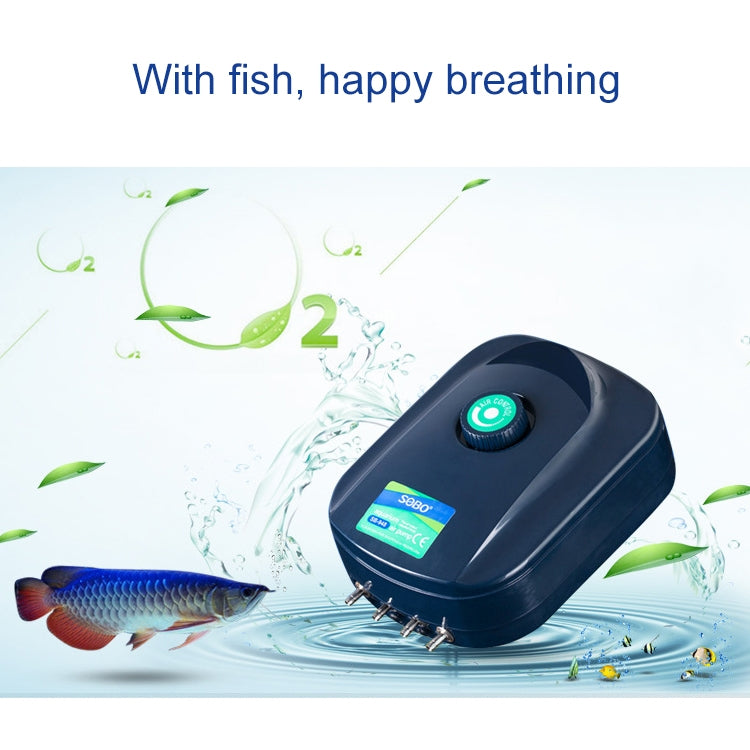 SOBO SB-988 12W 4 uscite flusso regolabile silenzioso pompa ad aria per acquario pompa ad ossigeno per acquario, SOBO SB-988