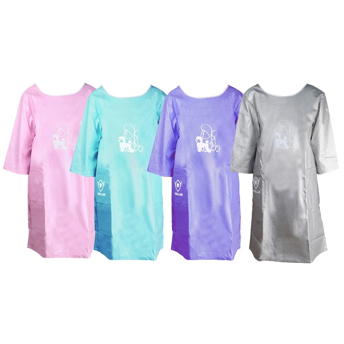 Grembiule per animali domestici Mezza manica Abito di bellezza Toelettatura per animali domestici Grembiule per estetista Abbigliamento impermeabile Grembiuli per negozi di animali, L, Lunghezza: 95 cm, Size:L Color:Silver