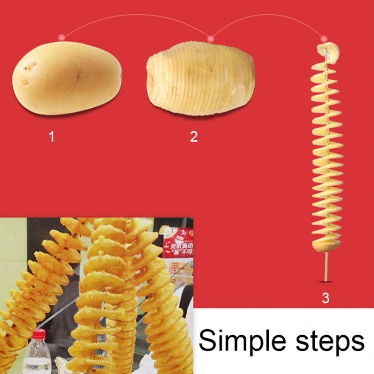 Taglierina per affettatrice twister per patatine fritte manuale in acciaio inossidabile a spirale Tornado Tower, Hand Shake