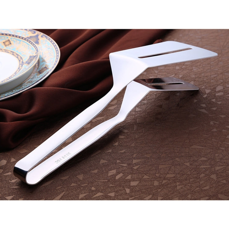 Pinze per clip per bistecca per barbecue in acciaio inossidabile Pinze per arrostire per barbecue Pala per bistecca con perdite Spatola per alimenti Pinze per pane, Food Clamp 2