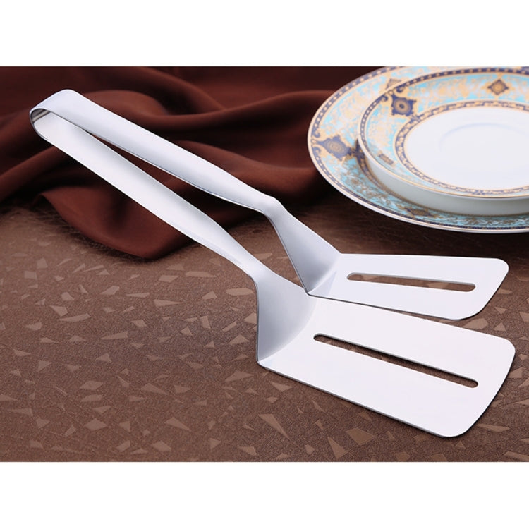 Pinze per clip per bistecca per barbecue in acciaio inossidabile Pinze per arrostire per barbecue Pala per bistecca con perdite Spatola per alimenti Pinze per pane, Food Clamp 2