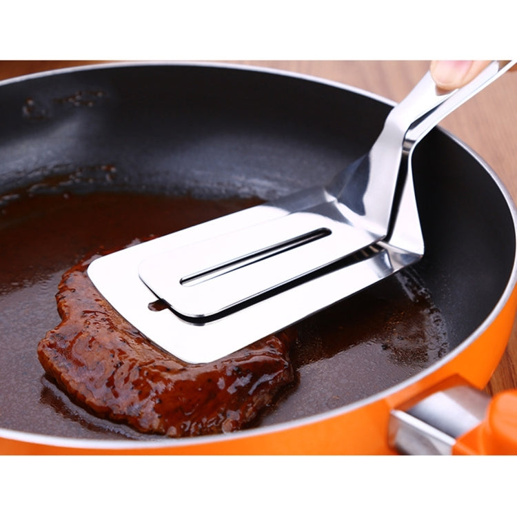 Pinze per clip per bistecca per barbecue in acciaio inossidabile Pinze per arrostire per barbecue Pala per bistecca con perdite Spatola per alimenti Pinze per pane, Food Clamp 2