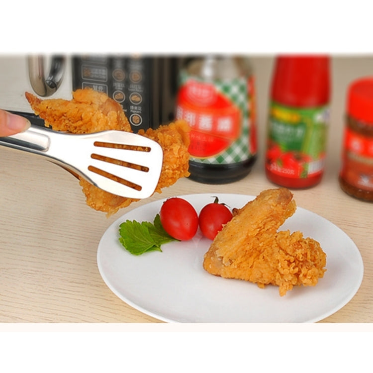 Pinze per clip per bistecca per barbecue in acciaio inossidabile Pale per arrostire per barbecue Pala per bistecca con perdite Spatola Morsetto per alimenti Clip per pane, Lunghezza: 24 cm, 24cm