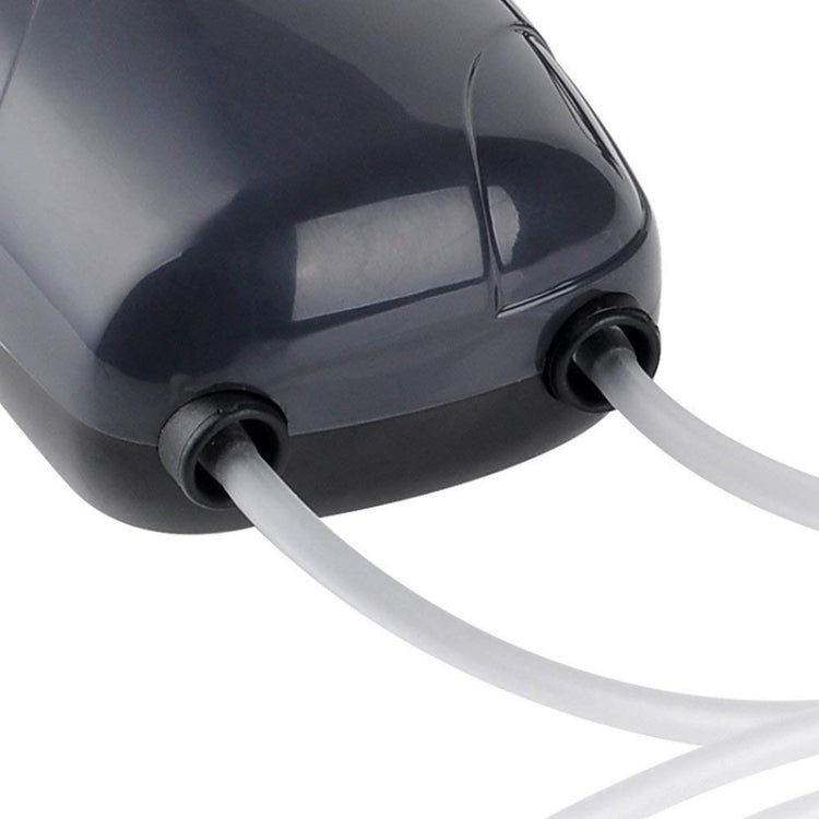 RS-390 220V 5W Doppie uscite Flusso regolabile Pompa d'aria silenziosa per acquario Pompa d'aria per ossigeno per acquario, 5W