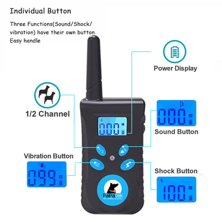 Collare antiabbaio automatico Sistema di controllo dell'addestramento degli animali domestici + Collare in pelle PU con scosse elettriche per cani, PD520