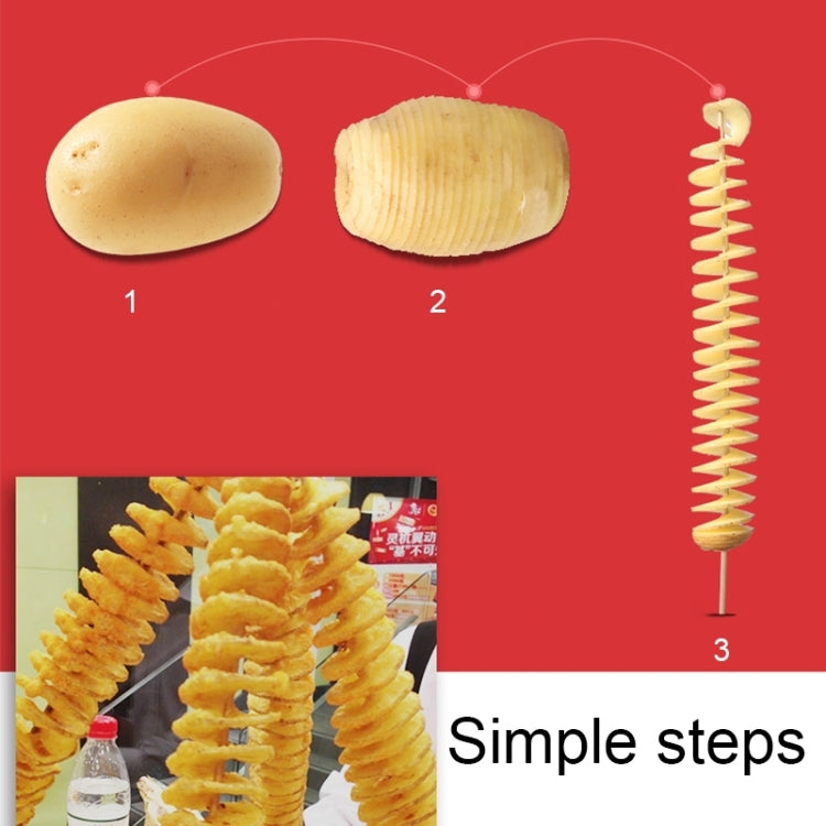 528-6 Popolare Tornado Affettatrice di Patate Manuale Twist Spirale Taglierina di Patate Whirlwind Patate Macchina di Patate Verdure Strumenti, Semi-automatic stretching