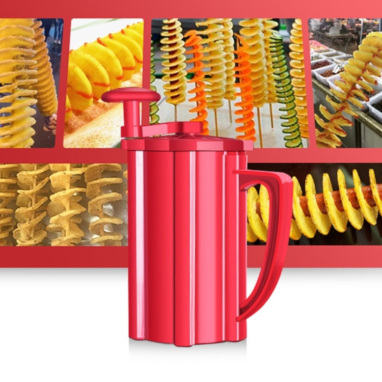 528-6 Popolare Tornado Affettatrice di Patate Manuale Twist Spirale Taglierina di Patate Whirlwind Patate Macchina di Patate Verdure Strumenti, Semi-automatic stretching
