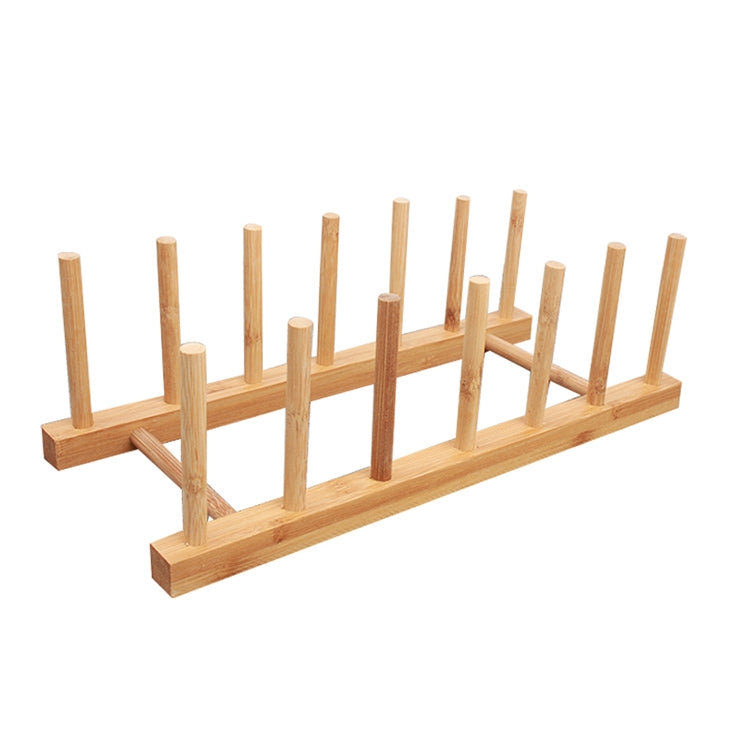 Portapiatti scolapiatti in legno massello, dimensioni: 30x12x10 cm, 6 Grid
