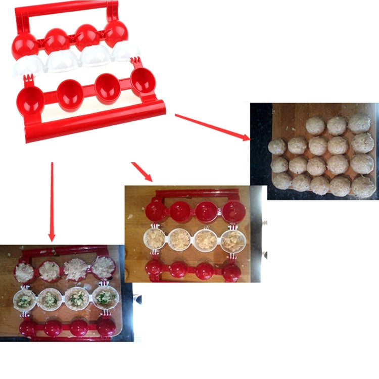 Utili polpette per principianti, polpette di pesce, cucina, polpette ripiene fatte in casa, strumenti per cucinare in casa, ABS Red