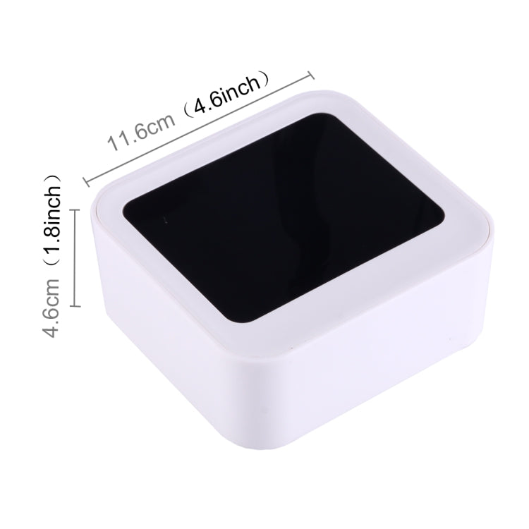 Sveglia digitale da tavolo con retroilluminazione a LED con display di ora, data, temperatura e umidità, 11.6x10.8x4.6cm
