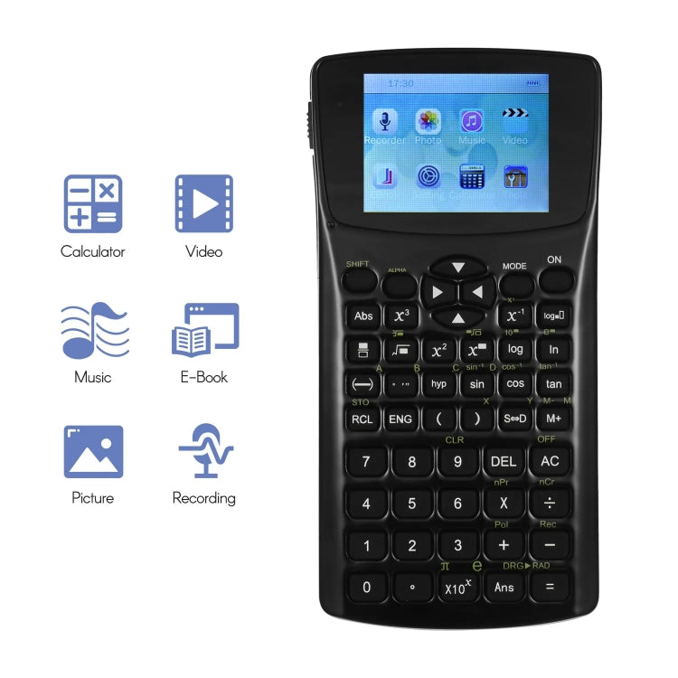 2.4 inch Multifunctional Portable E-book Calculator, Support Audio Recording/Radio/Music & Video Playback/Image Browsing, 2.4 inch Calculator