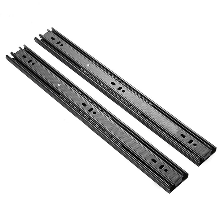 Guide per cassetti scorrevoli in acciaio laminato a freddo muto a 3 sezioni da 18 pollici Lunghezza binario di scorrimento a sfera: 45 cm, 18 inches (Cold Rolled Steel)