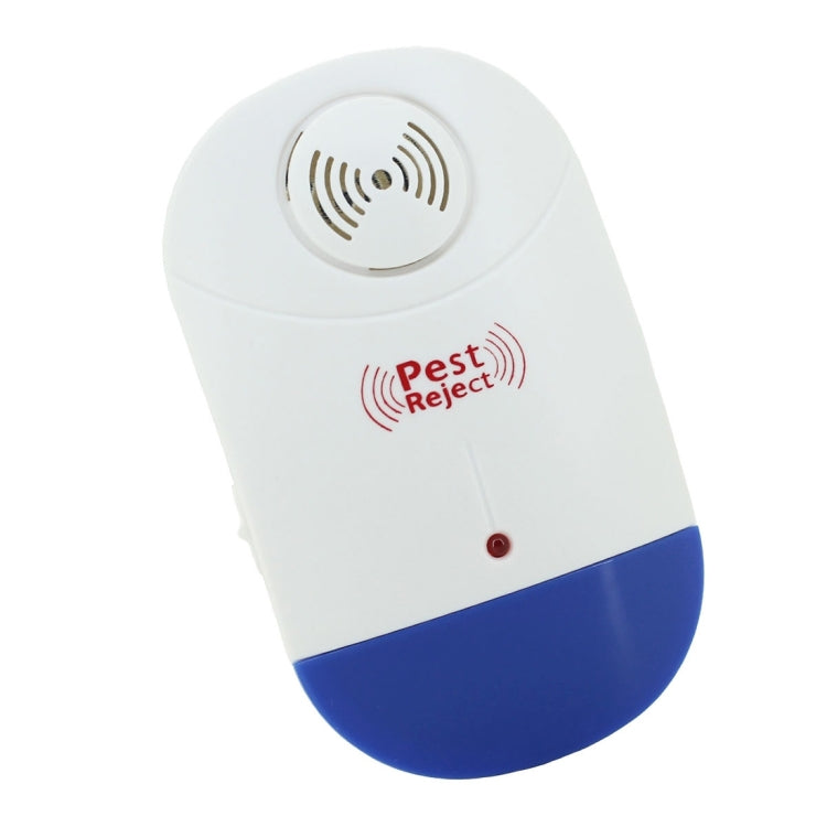 Repellente elettronico per il controllo dei parassiti delle zanzare dei ratti ad ultrasuoni con luce LED, spina europea AC90V-250V (bianco + blu), EU Plug