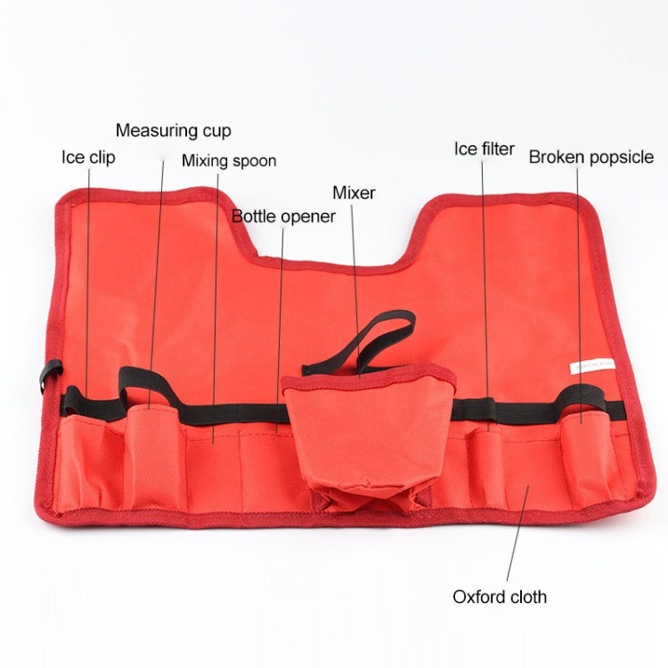Set di strumenti per shaker per cocktail per vino 8 in 1 in acciaio inossidabile con borsa in tessuto, capacità: 800/600 ml, 800/600ml