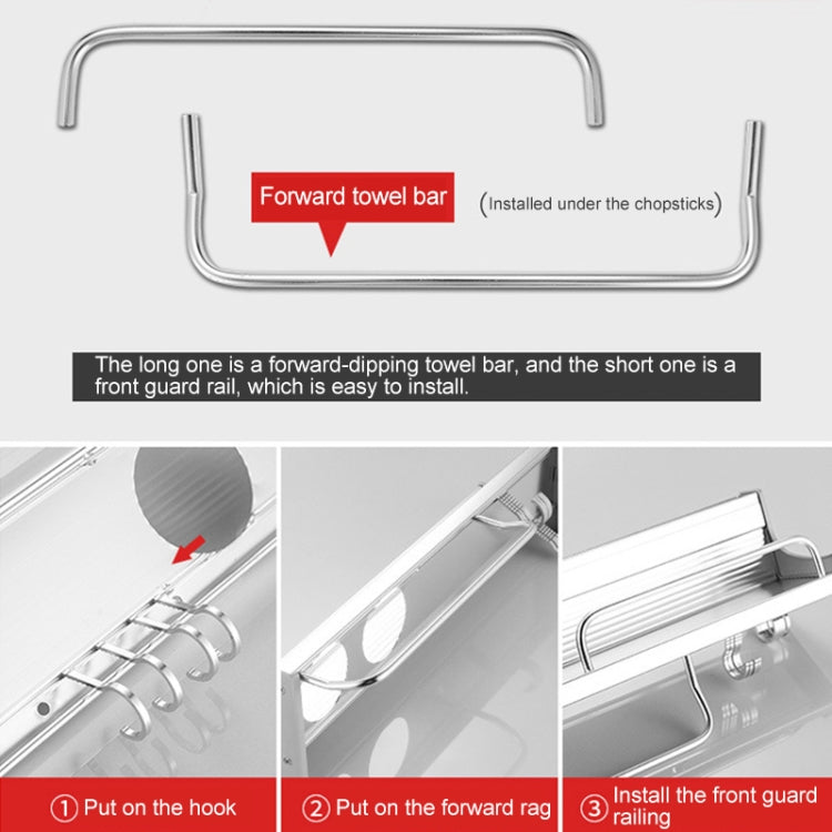Scaffale portacondimenti in alluminio a parete per punzonatura da cucina multifunzione da 30 cm, 30cm Punching