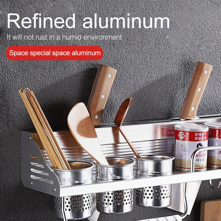 Scaffale portacondimenti in alluminio a parete per punzonatura da cucina multifunzione da 30 cm, 30cm Punching