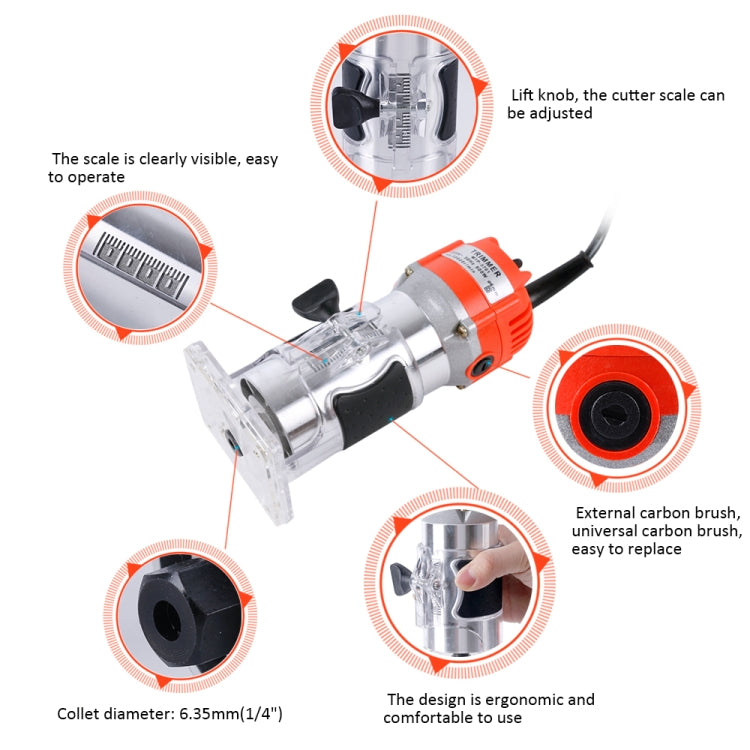 Utensile elettrico elettromeccanico scanalato per rifilatura del legno, Wood Trimming Slotted Tool