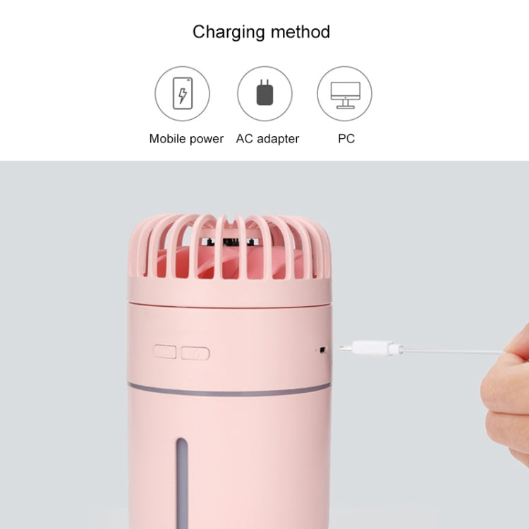 T9 Portable Adjustable USB Charging Desktop Humidifier Fan with 3 Speed Control