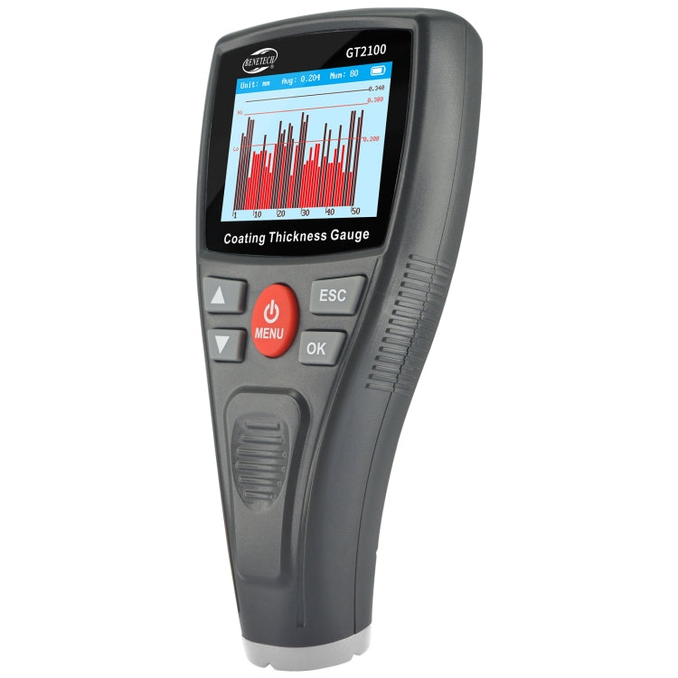 BENETECH GT2100 Anemometro digitale Calibro di spessore del rivestimento Schermo a colori Misuratore di spessore della vernice per auto, GT2100