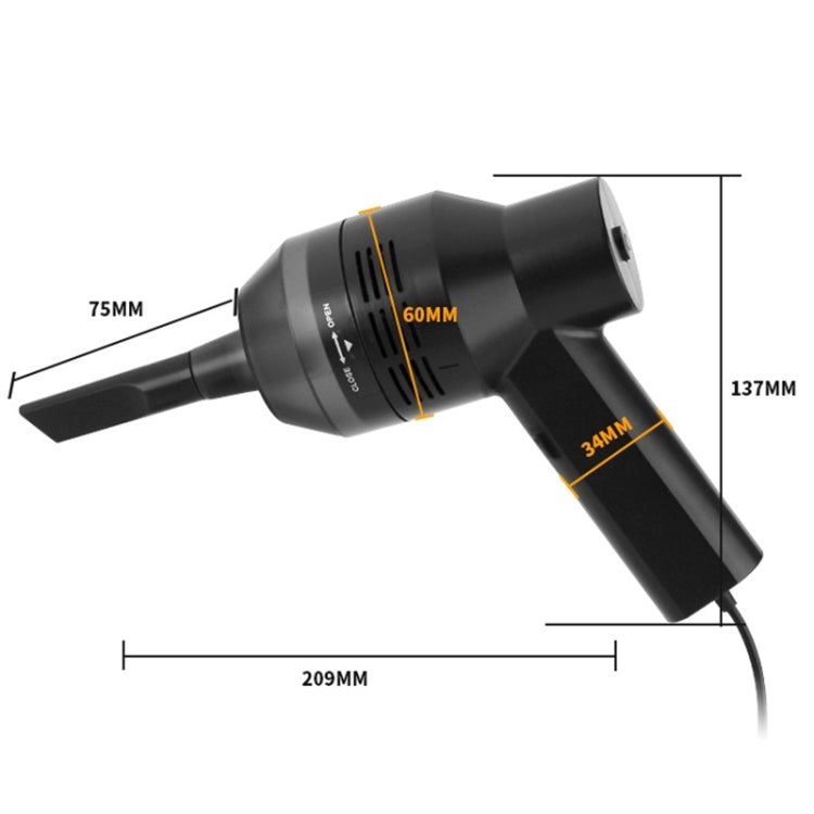 HK-6019A 3,5 W USB portatile potente aspiratore pulitore tastiera computer ugello spazzola collettore polveri kit di pulizia ventosa portatile per la pulizia di PC portatili/animali domestici, lunghezza cavo USB: 1,8 m, DC 5 V (nero)