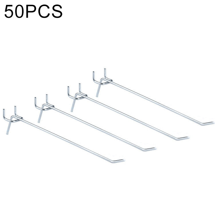 10 pezzi Supermercato Negozio di abbigliamento Pannello forato con stecca a muro Gancio per mensola Piastra con foro, Passo del foro: 2,5 cm, Lunghezza: 20 cm, Diametro filo: 3,3 mm, Length: 20cm
