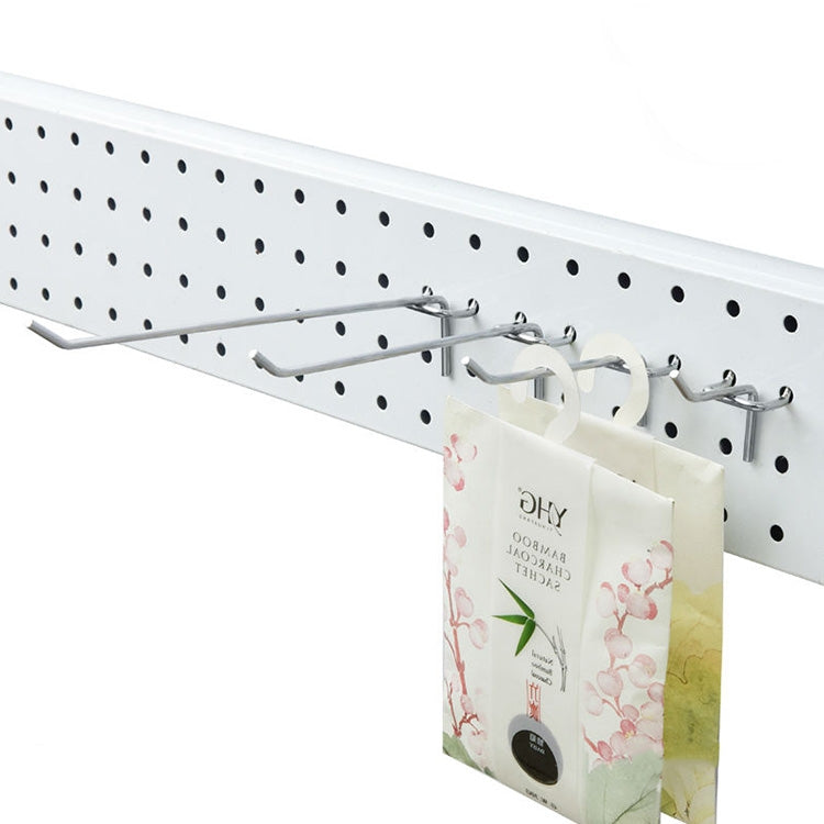 10 pezzi Supermercato Negozio di abbigliamento Pannello forato con stecca a muro Gancio per mensola Piastra con foro, Passo del foro: 2,5 cm, Lunghezza: 20 cm, Diametro filo: 3,3 mm, Length: 20cm