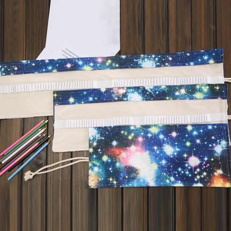 Astuccio per penne con stampa Cosmic Galaxy da 48 slot, astuccio per matite in tela, astuccio arrotolabile per cancelleria, 48 Slots