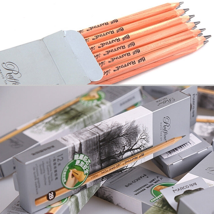 12 pezzi di disegno, scrittura, schizzo, matita di legno, matite di grafite artistica 2B pre-affilate, 2B