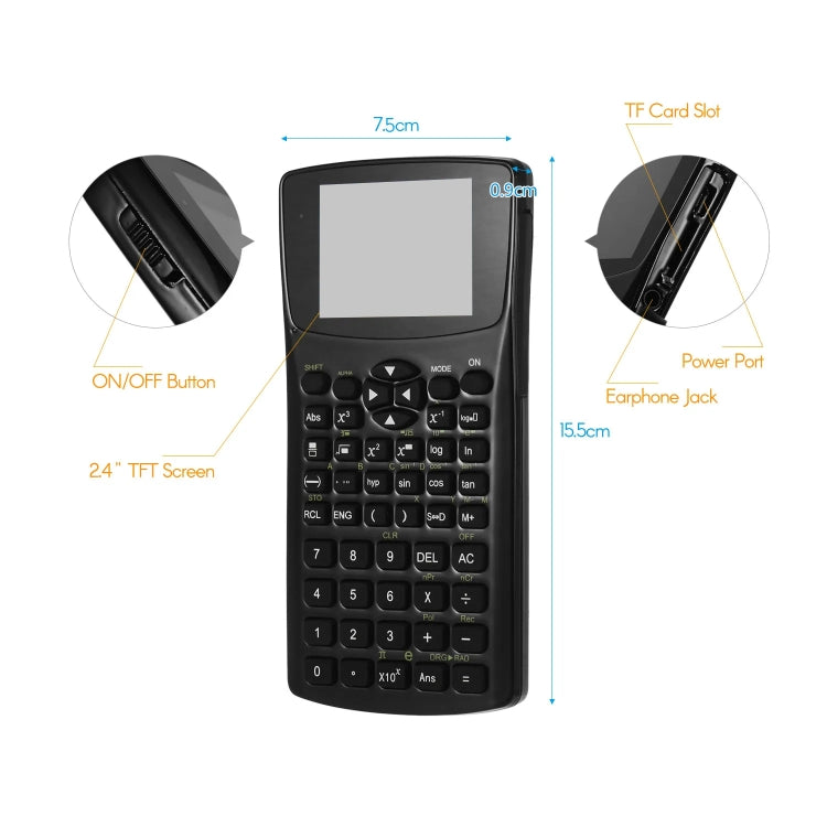 Calcolatrice e-book anti-sbirciatina con schermo da 2,4 pollici, supporto per registrazione audio/radio/riproduzione di musica e video, Anti-peeping Scientific Calculator