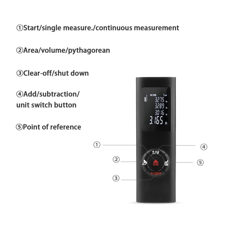 Mini misuratore di distanza laser JQ-60 Telemetro laser portatile digitale ricaricabile da 60 m, 60m