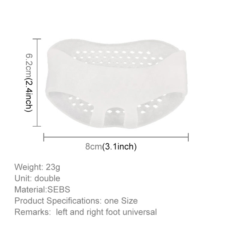 1 paio di cuscinetti per avampiede a nido d'ape traspiranti e resistenti, plantari antidolorifici con tacchi alti per donne (bianco), Toes nursing 1