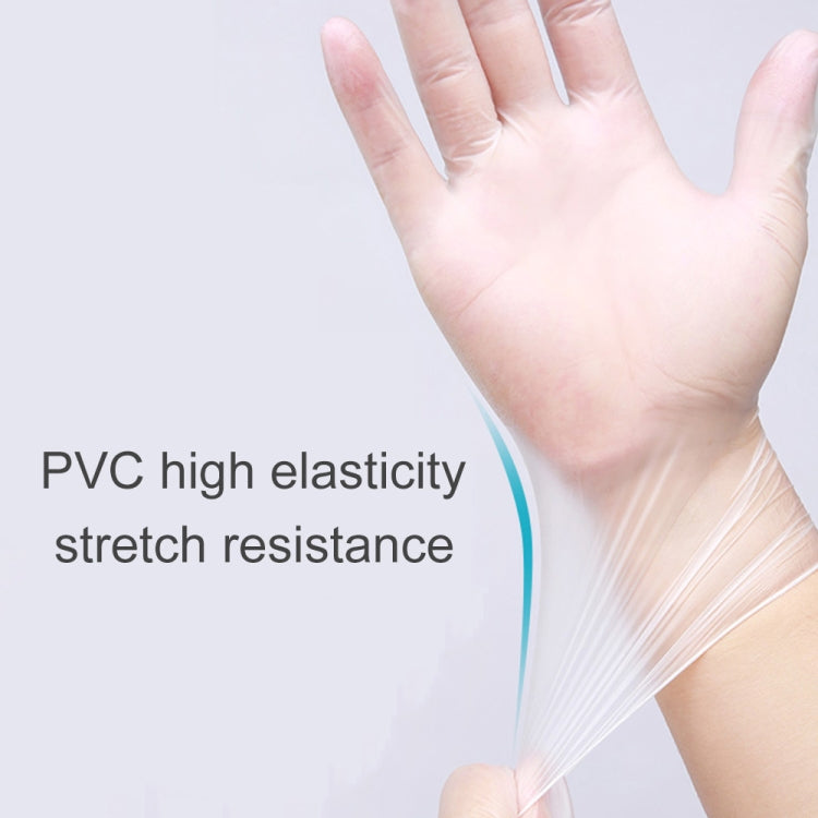 Guanti da visita monouso in PVC da 100 pezzi Guanti protettivi trasparenti al tatto per uso domestico, taglia: L, 100 PCS L