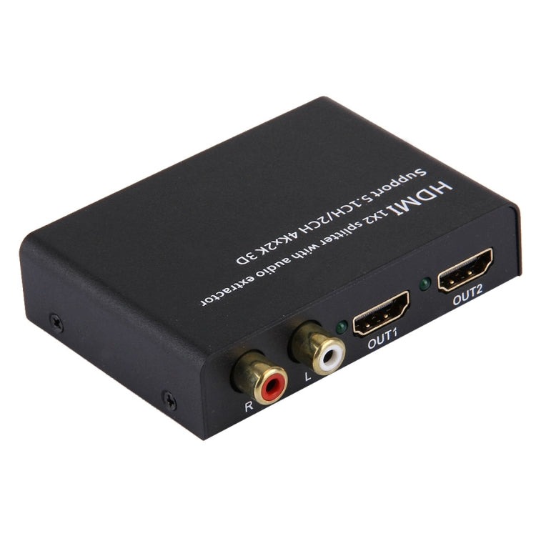 Splitter HDMI 1x2 con estrattore audio, supporto 5.1CH/2CH, 4Kx2K, 3D, 4Kx2K with Audio Extractor