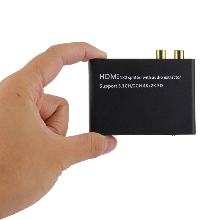 Splitter HDMI 1x2 con estrattore audio, supporto 5.1CH/2CH, 4Kx2K, 3D, 4Kx2K with Audio Extractor