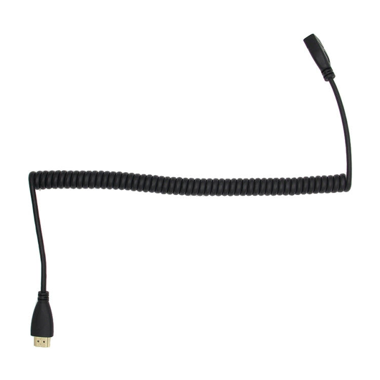Cavo adattatore a spirale retrattile HDMI 19 pin maschio a HDMI 19 pin femmina, cavo a spirale estensibile fino a 1,5 m, HDMI AM to AF