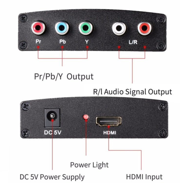 Convertitore adattatore video e audio R/L da HDMI a YPbPr HD 1080P, HDMI to YPbPr+R/L