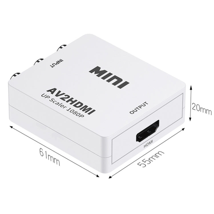 Howei HW-2105 Mini AV CVBS/L+R Adattatore convertitore audio a HDMI, supporto Scaler 1080P, HW-2105 AV to HDMI