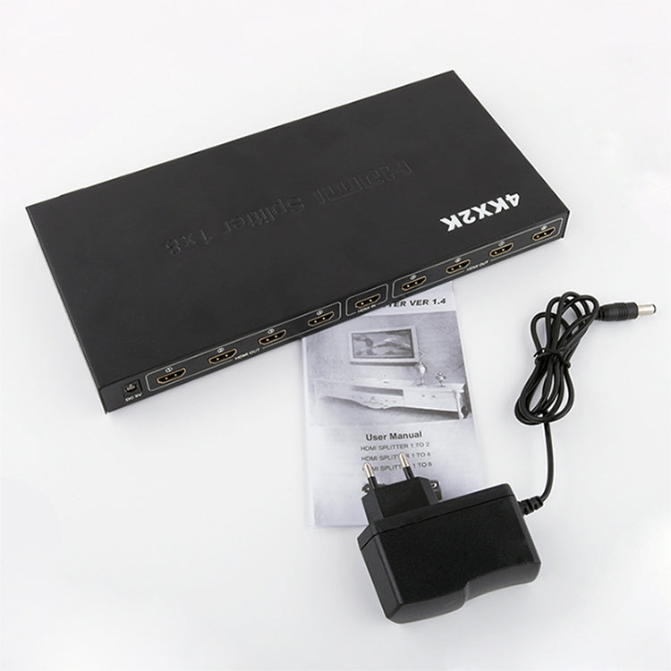 Splitter HDMI 1 x 8 Full HD 1080P con interruttore, supporto 3D e 4K x 2K
