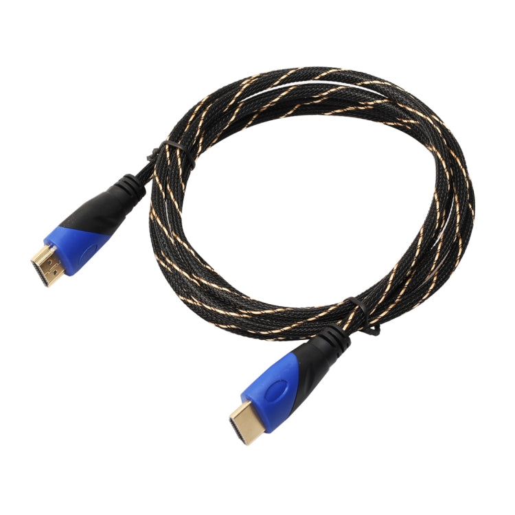 Cavo adattatore per connettore audio video HDMI maschio a HDMI maschio da 1,8 m HDMI 1.4 versione 1080P intrecciato blu testa nera, Length: 1.8m