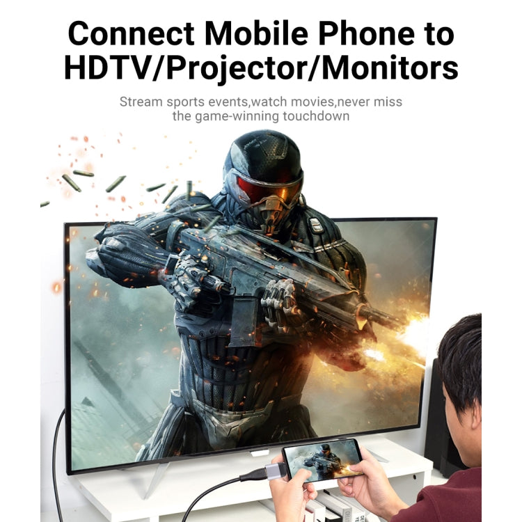 Connettore maschio di tipo C all'adattatore HDMI versione 2.0, supporta effetti visivi 3D