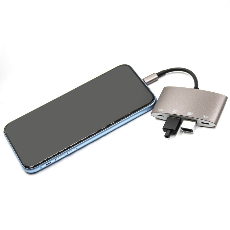 Adattatore convertitore multifunzione 1040KEY da 8 pin a USB + Type-C / USB-C + OTG, 1040KEY