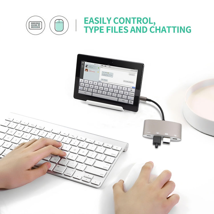 Adattatore convertitore multifunzione 1040KEY da 8 pin a USB + Type-C / USB-C + OTG, 1040KEY