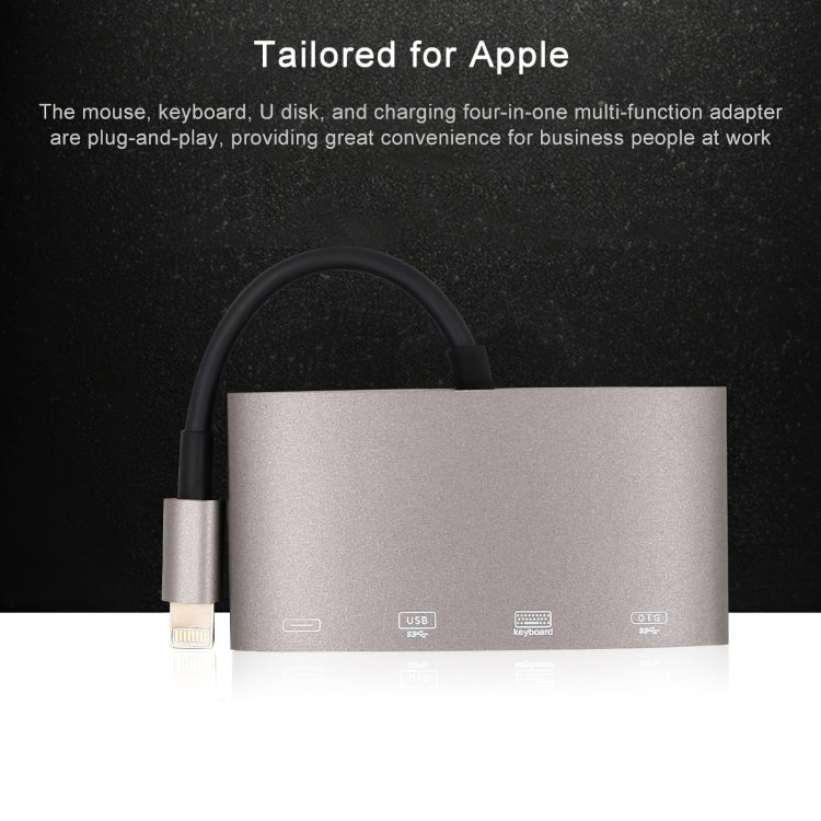 Adattatore convertitore multifunzione 1040KEY da 8 pin a USB + Type-C / USB-C + OTG, 1040KEY